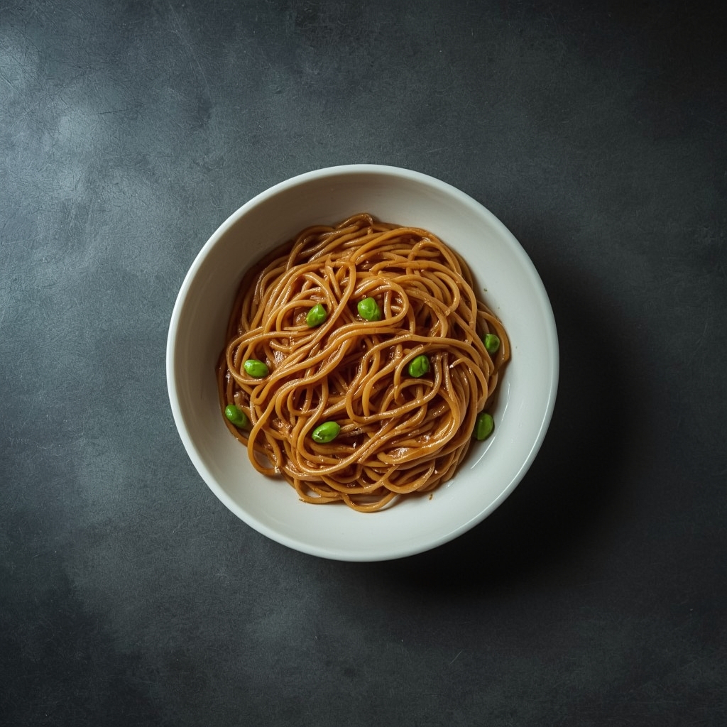 Ginger Peanut Edamame Noodles