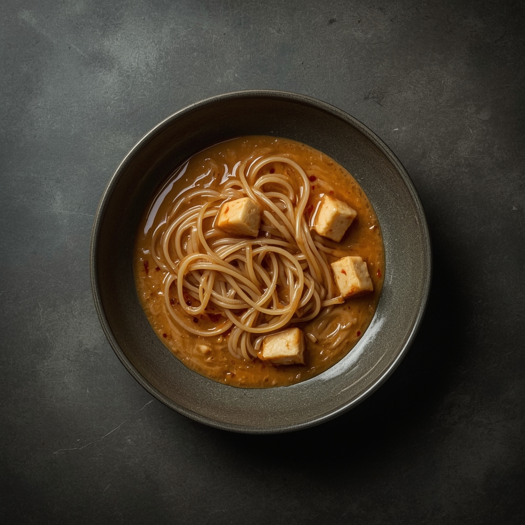 Spicy Peanut Tofu Noodles (Pre-cooked tofu)