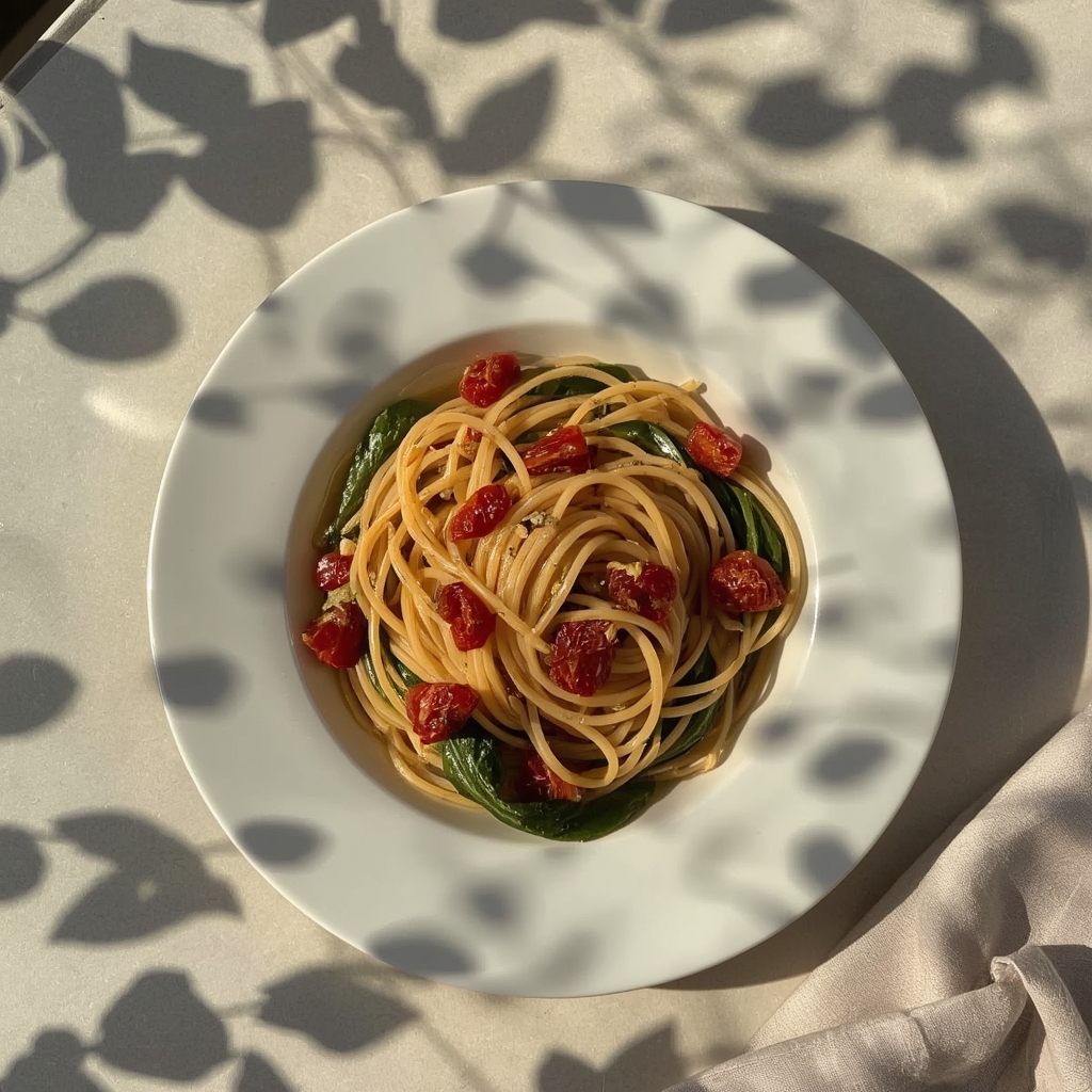 Sun-Dried Tomato & Spinach Pasta